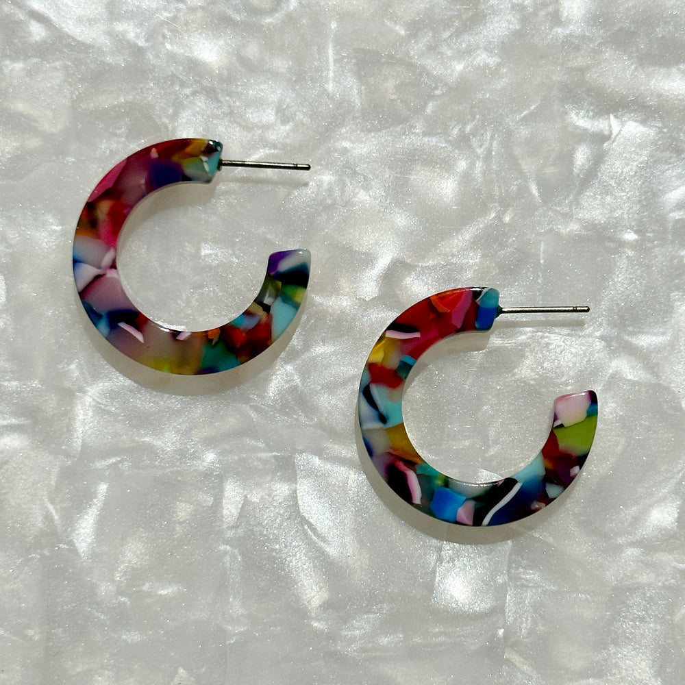 Mini Hoop Earrings in Multicolor
