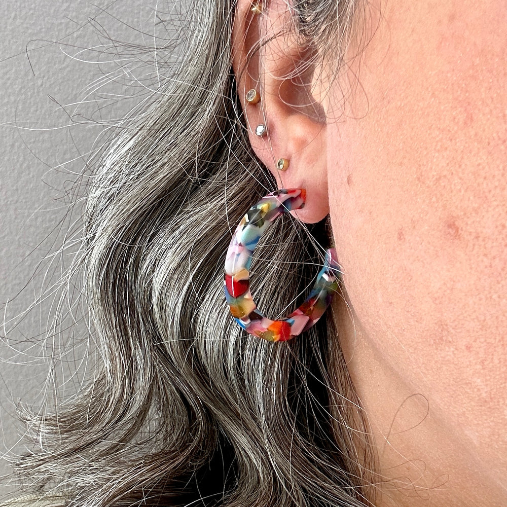 Hoop Earrings in Multicolor
