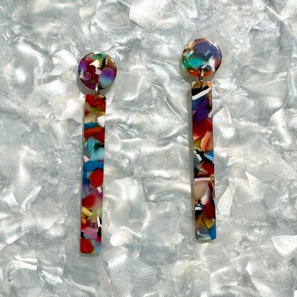 Matchstick Drop Earrings in Rainbow