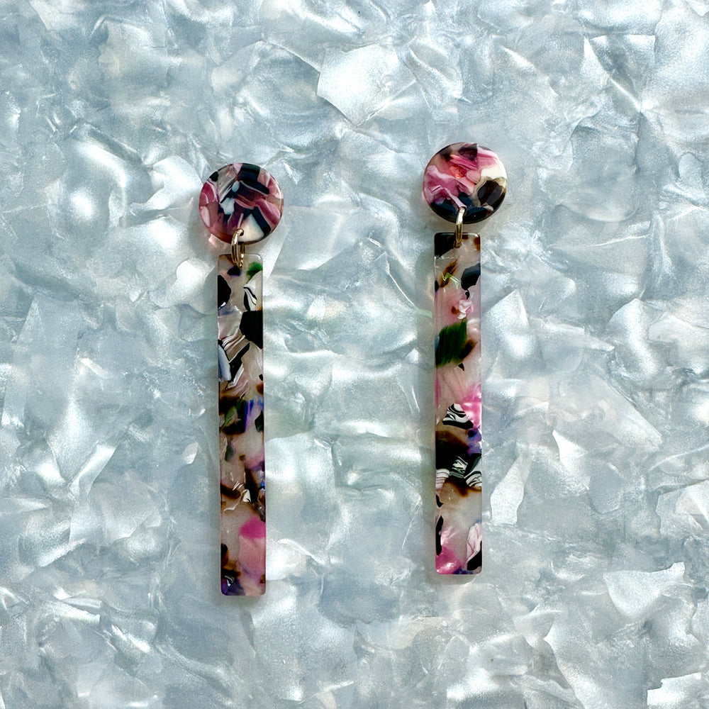 Matchstick Drop Earrings in Dark Multicolor