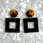 Small Open Square Drop Earrings in Meet Me At Midnight