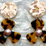 Pearl Water Poppy Drop Earrings in Heaven-Sent