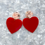XL Heart Earrings in At First Blush