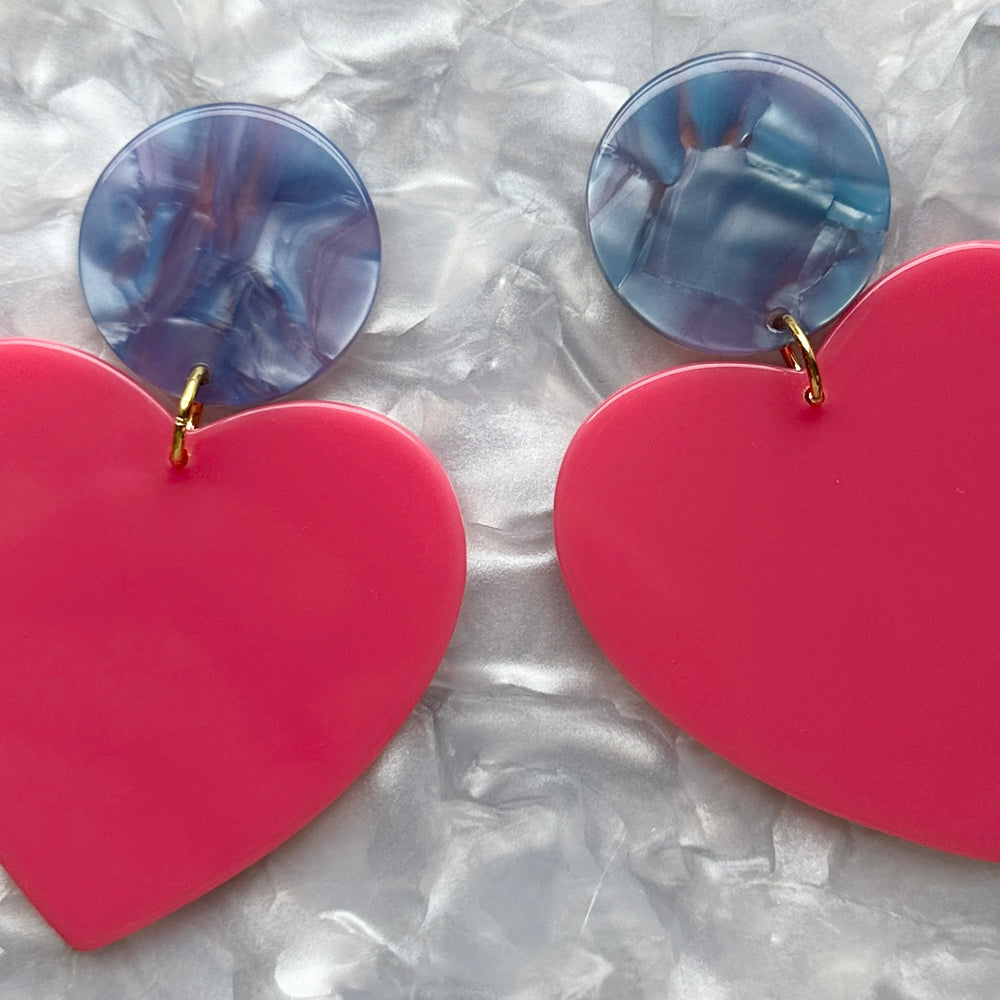 XL Heart Earrings in Love Boat