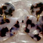 Heart Earrings in Pearly Tortoise