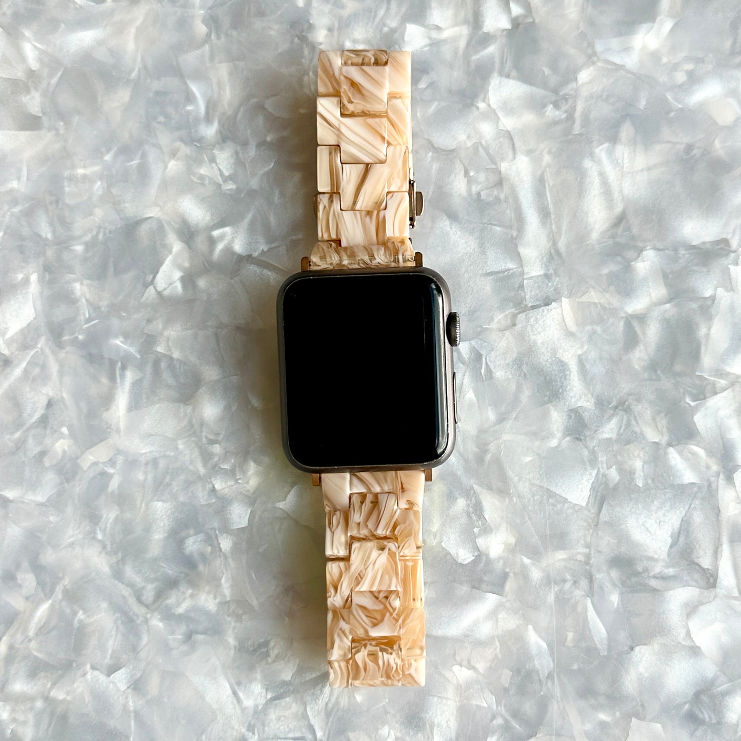 Acrylic Apple Watch Band in Champagne beige