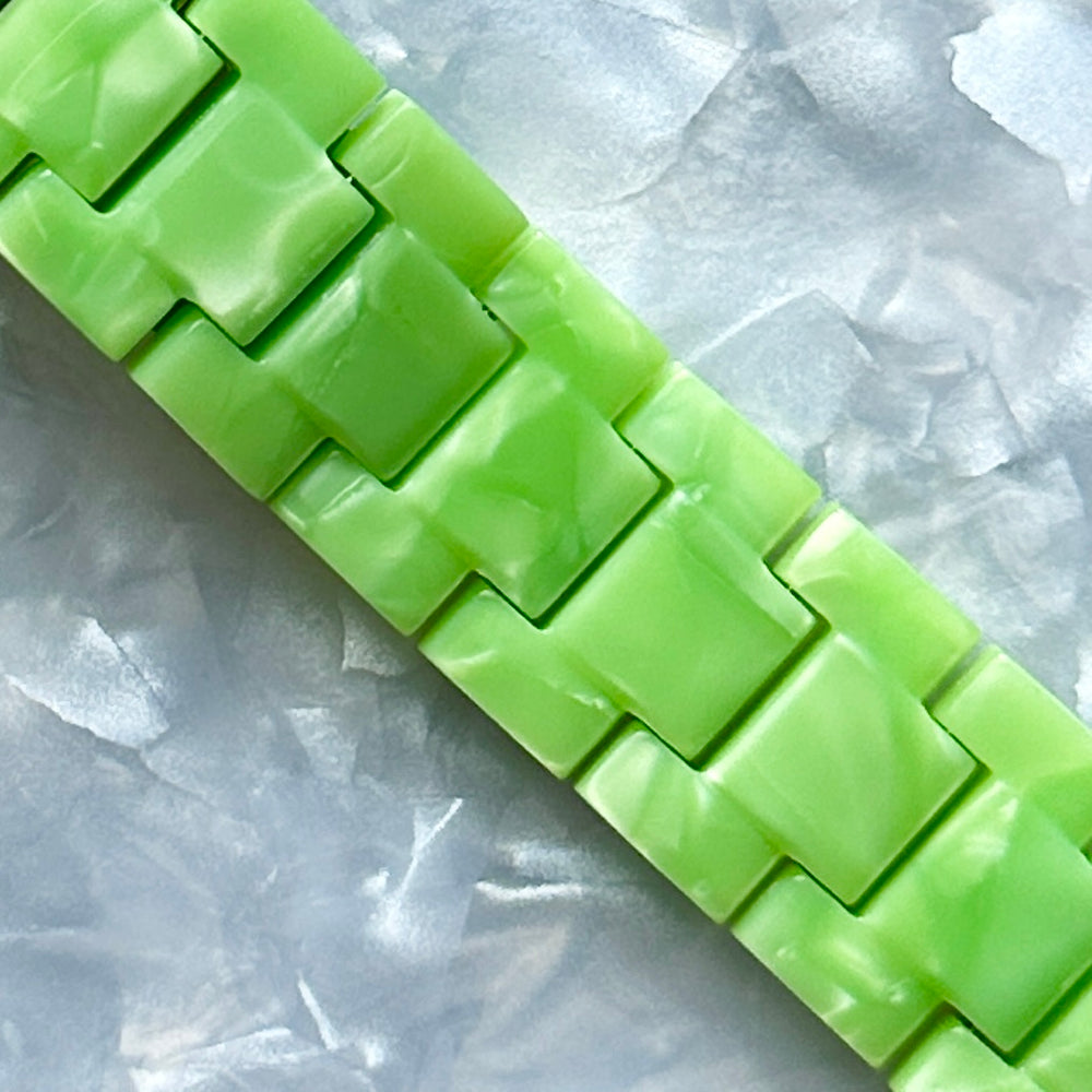 Acrylic Apple Watch Band in Feelin' Just Lime Green Close Up