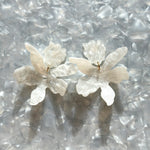 Paper Lily Earrings in White