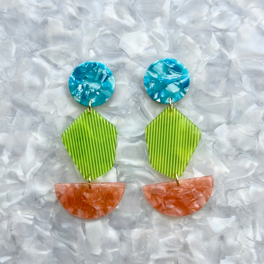 Pendulum Drop Earrings in Watermelon Sugar