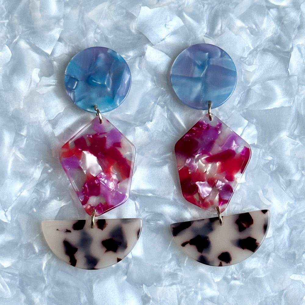 Pendulum Drop Earrings in Berry In Love