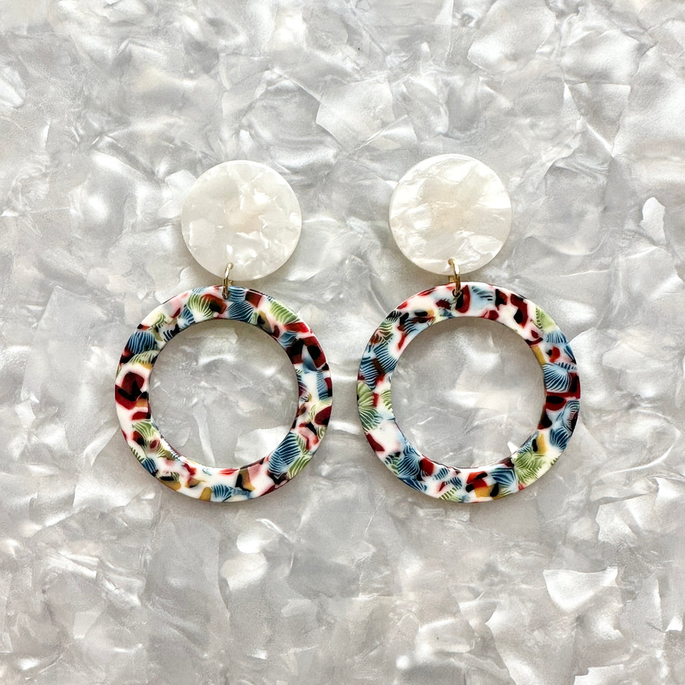 Open Circle Drop Earrings in Blossom Dream