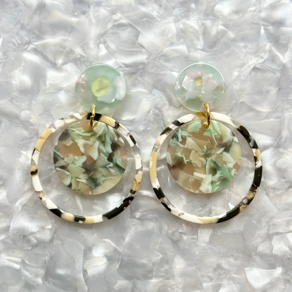 Orbital Drop Earrings in Mint-e-clipse