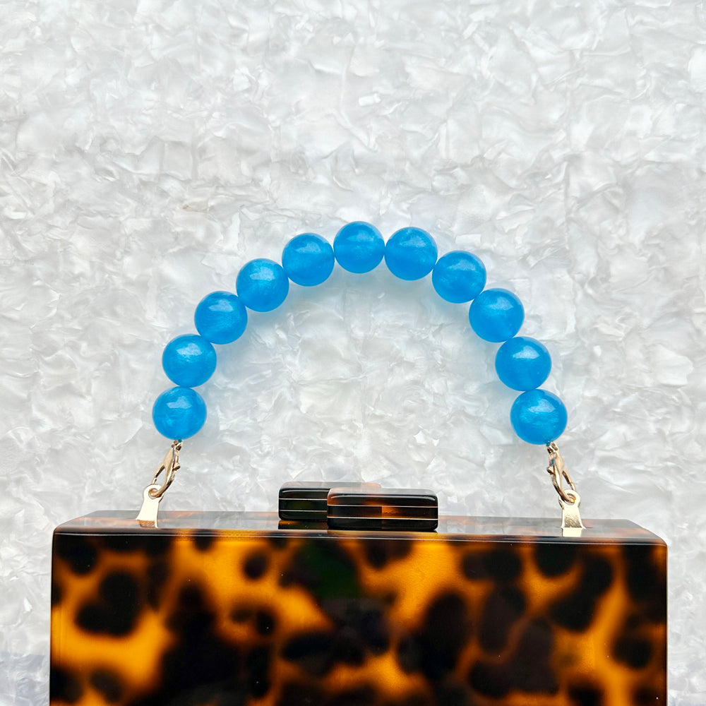 Beaded Purse Handle in Azure Blue