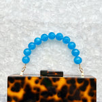 Beaded Purse Handle in Azure Blue