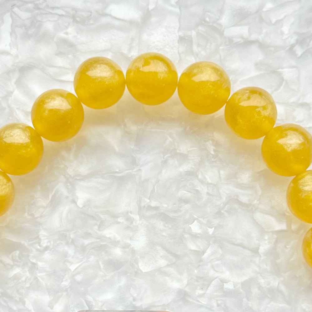 Beaded acrylic Purse Handle in Canary yellow_close up