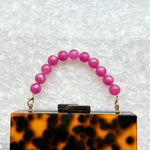 Beaded acrylic Purse Handle in Electric Grape