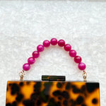 Beaded Purse Handle in Magenta