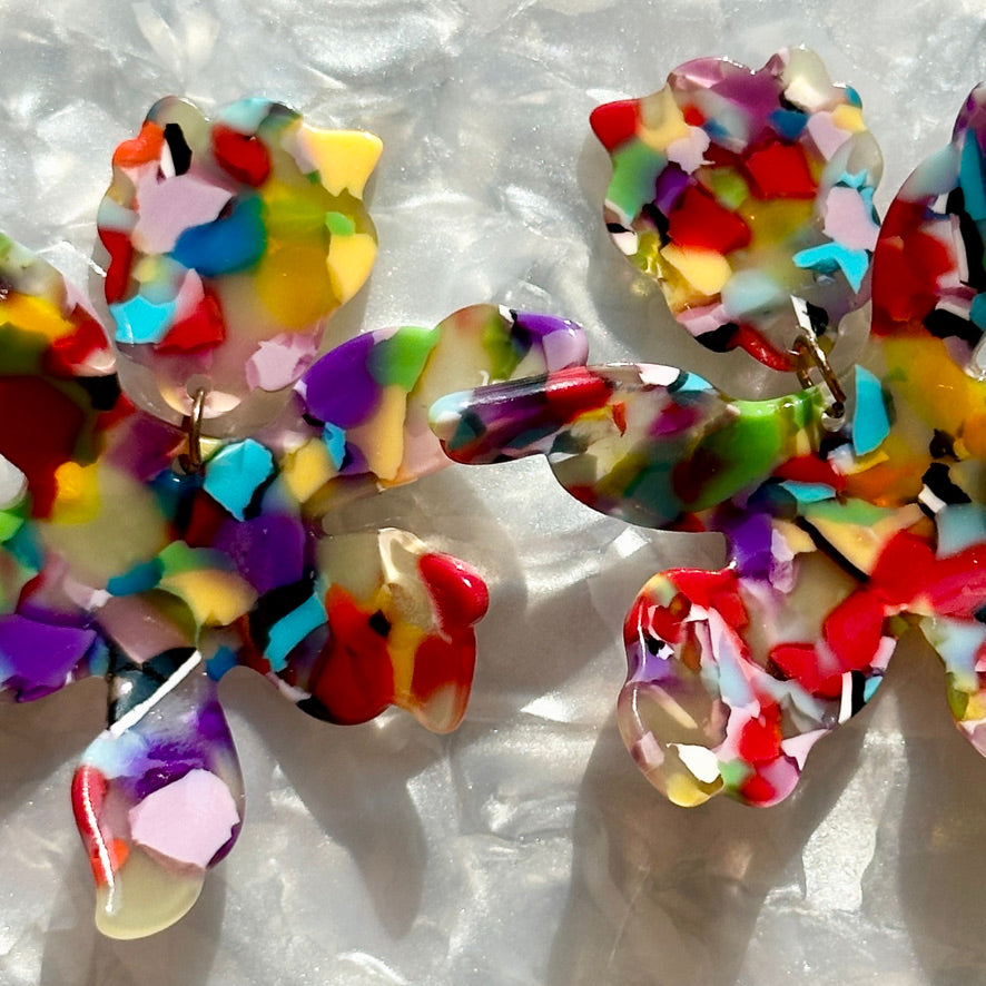 Paper Lily Earrings in Multicolor