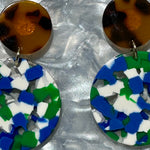 Circle Drop Earrings in Land and Sky