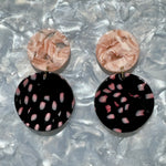 Circle Drop Earrings in Pink Leopard