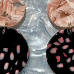 Circle Drop Earrings in Pink Leopard