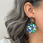 Circle Drop Earrings in Land and Sky