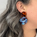 Circle Drop Earrings in Mystic Blue