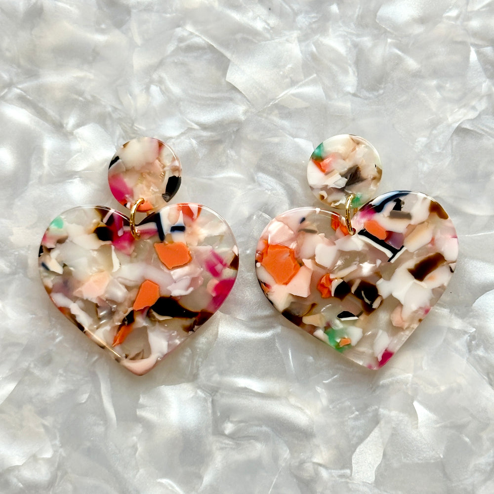 
                  
                    Heart Earrings in Light Multicolor
                  
                