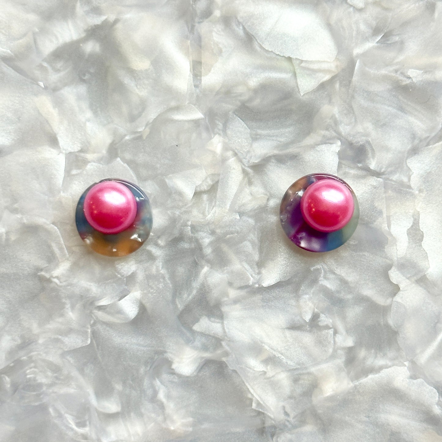 Stud Earrings in Tickled Fancy