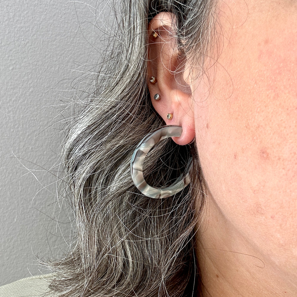 Hoop Earrings in Abalone