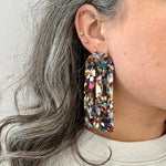 Double Fringe Earrings in Multicolor