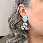Pearl Water Poppy Drop Earrings in Seafoam Spritz