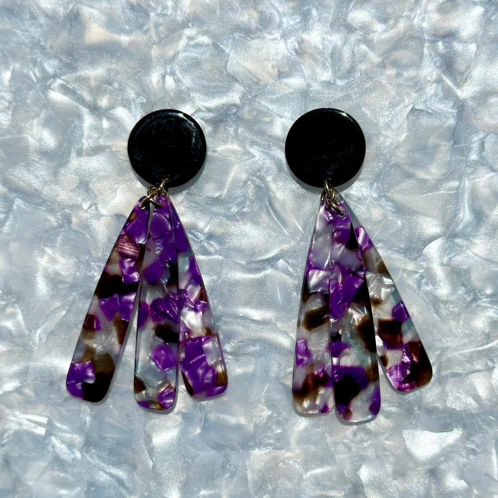 Petal Drop Earrings in Purple Passion