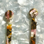 Matchstick Drop Earrings in Pink Tiger