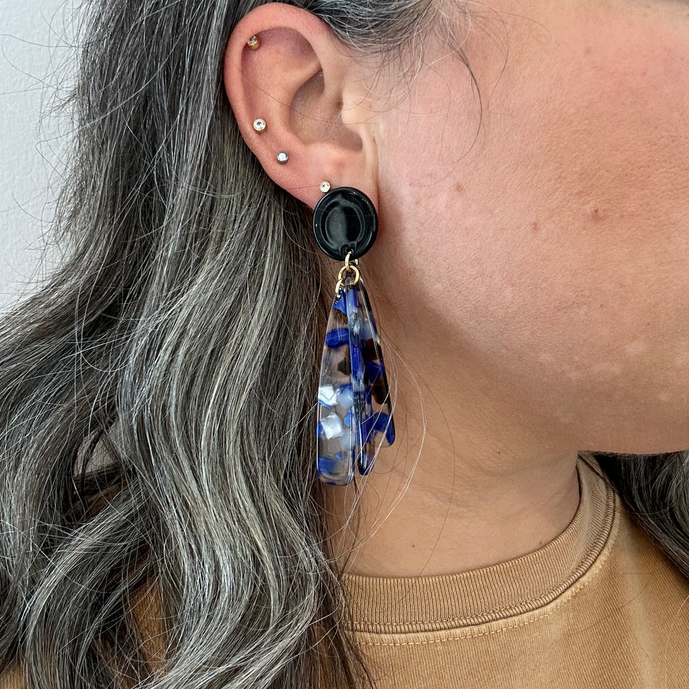 Petal Drop Earrings in Light My Sapphire