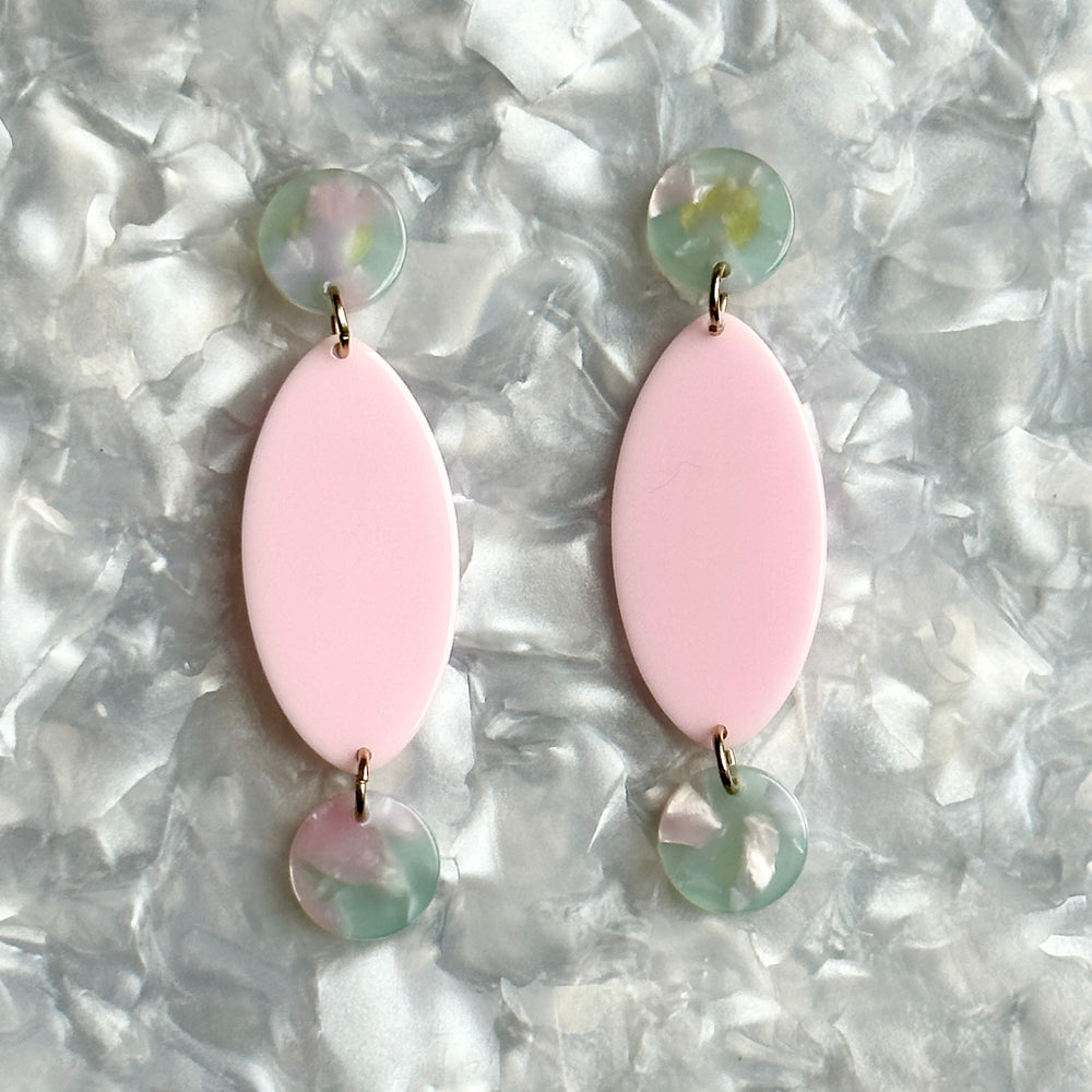 Oval Drop Earrings in Pinkies Out