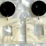 Small Open Square Drop Earrings in Imported Bubbly