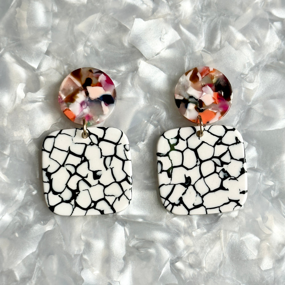 Square Drop Earrings in You Crackle Me Up