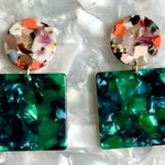 Square Drop Earrings in Bejeweled