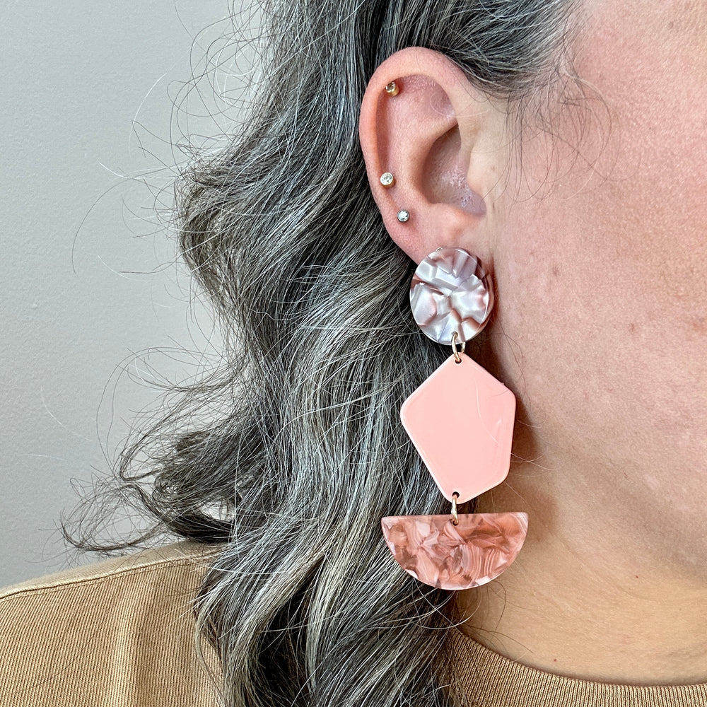 Pendulum Drop Earrings in Peachy Keen