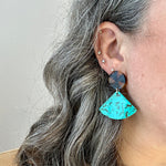 Fan Drop Earrings in Turquoise