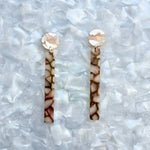 Matchstick Drop Earrings in Eggplant Crackle