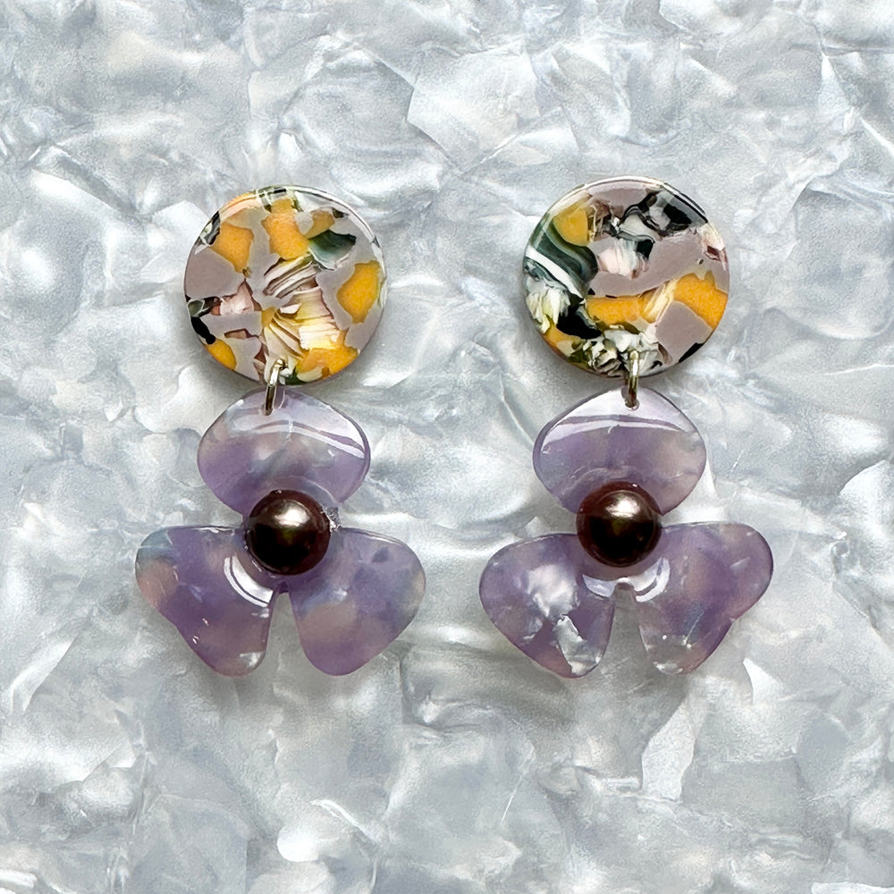 Pearl Water Poppy Drop Earrings in Incognito Mode
