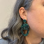 Open Tab Drop Earrings in Emerald Bae
