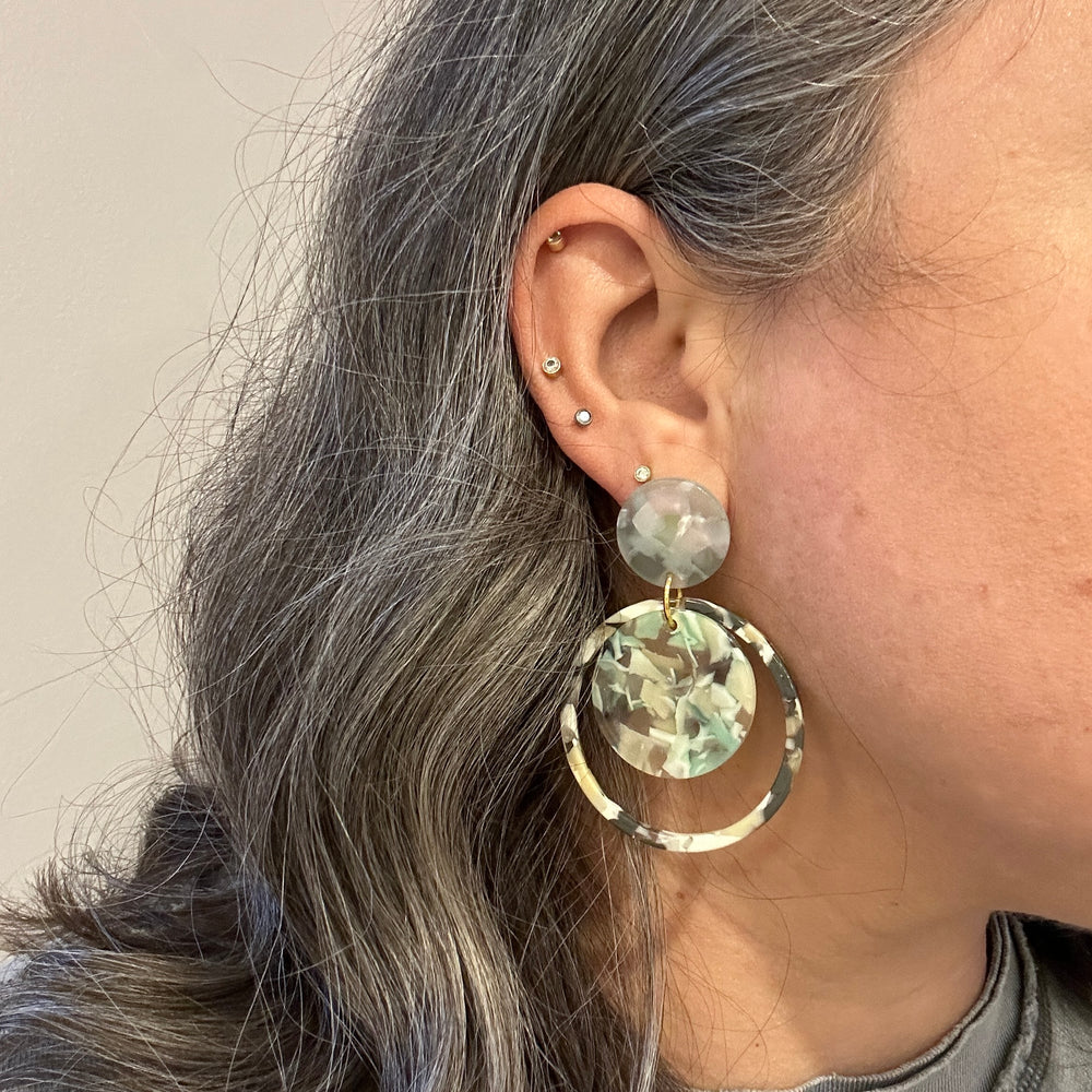 Orbital Drop Earrings in Mint-e-clipse
