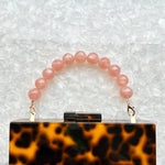 Beaded Purse Handle in Pink Champagne