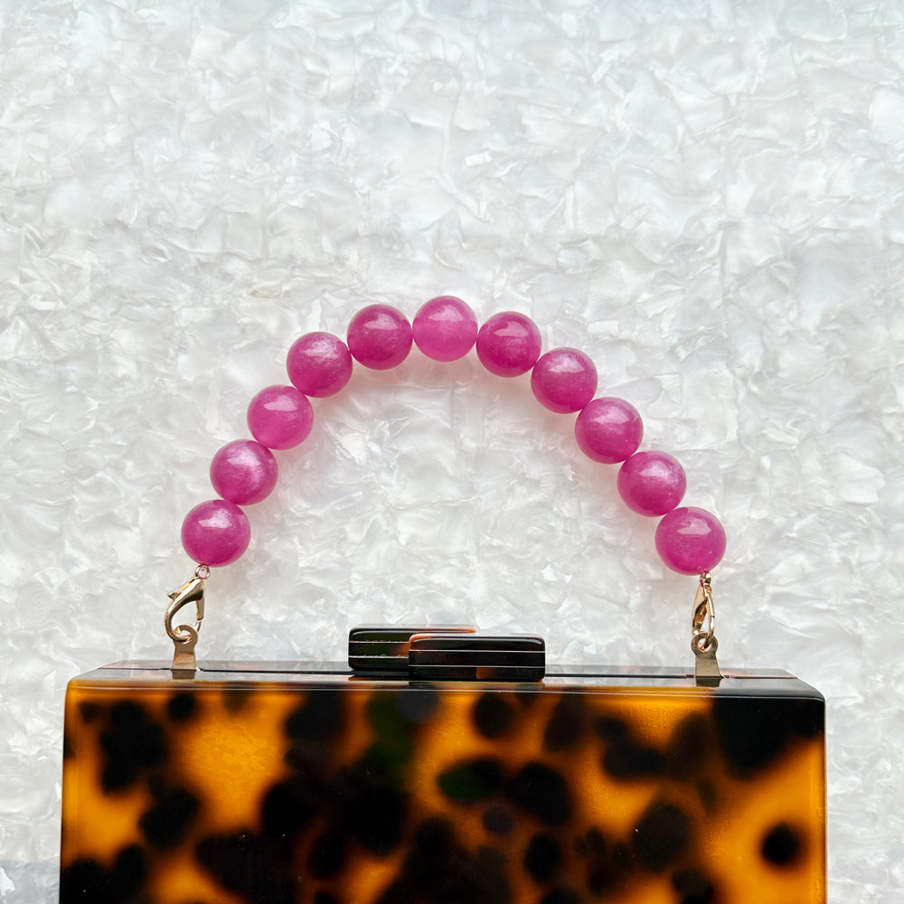 Beaded Purse Handle in Electric Grape