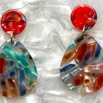 Mini Teardrop Earrings in Festive and Bright