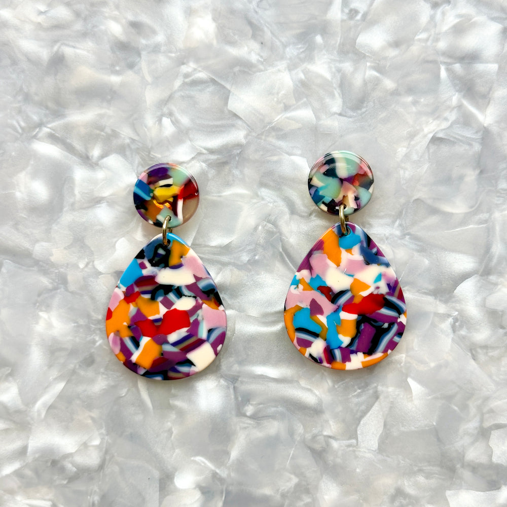 Mini Teardrop Earrings in Multicolor
