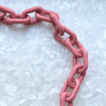 Chain Link Short Acrylic Purse Strap in Dusty Mauve